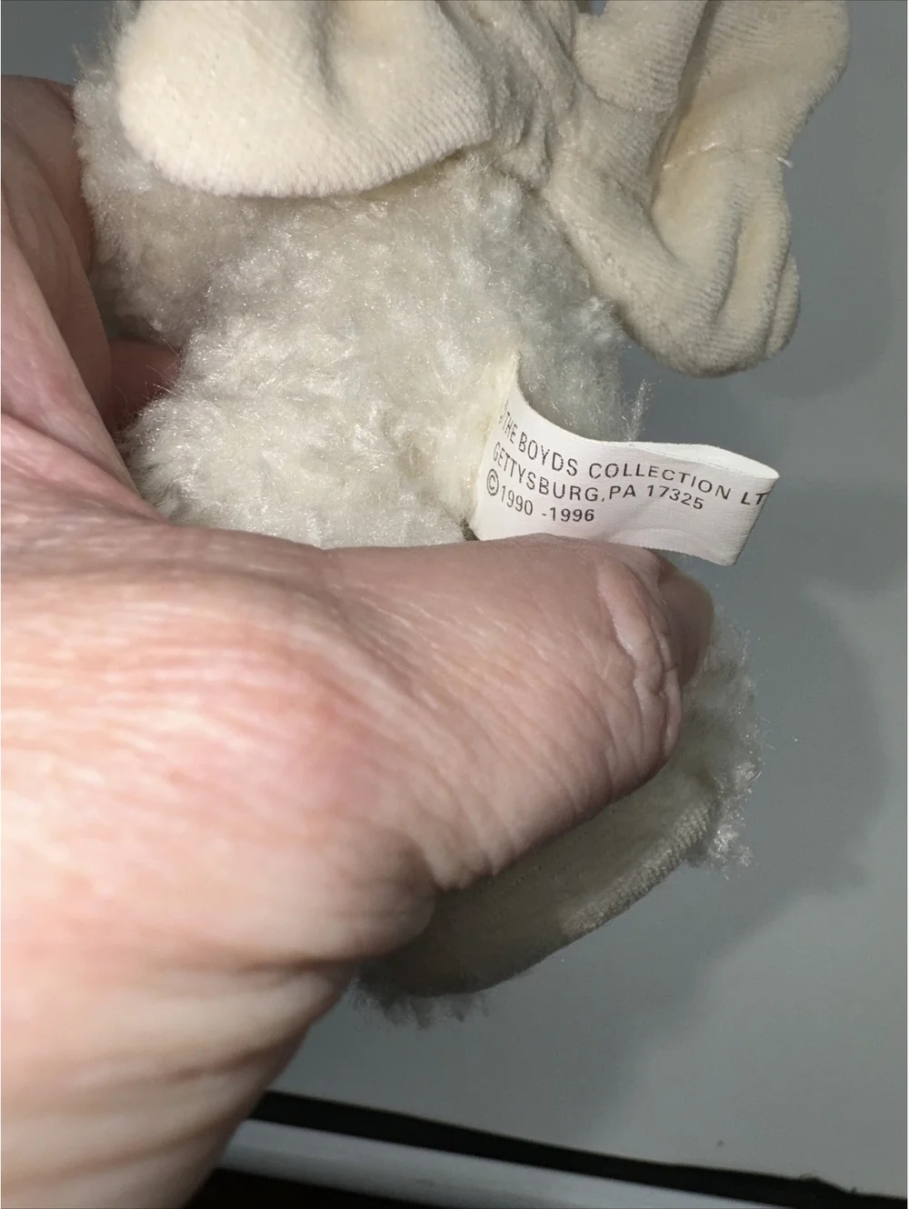 BOYDS BEARS PLUSH ORNAMENT ANGEL BUNNY CELESTE 1994 JOINTED EASTER
